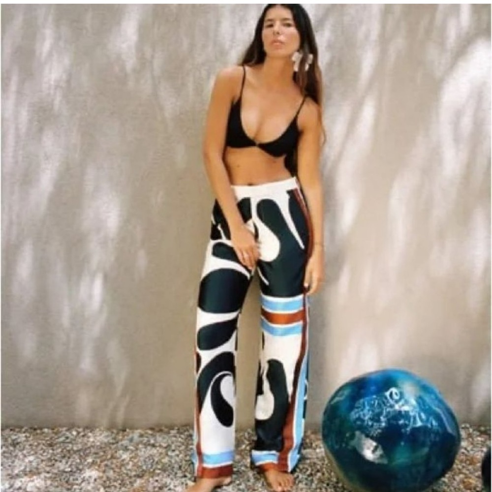 Zara printed palazzo trousers pant